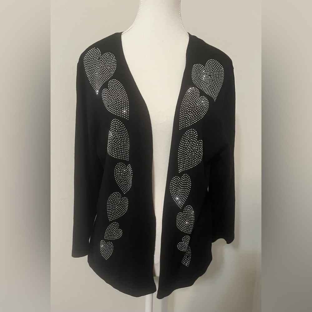 Black Heart Embellished women’s Cardigan